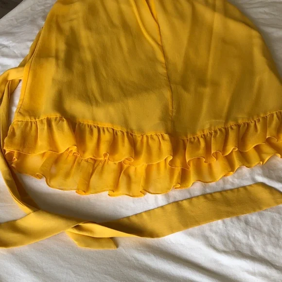 Betsey Johnson bright yellow halter dress. - Picture 10 of 12